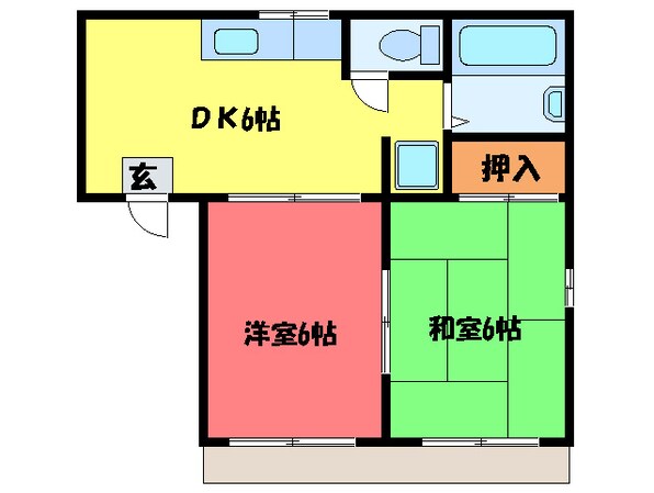 清酒岸和田城ハイツの物件間取画像